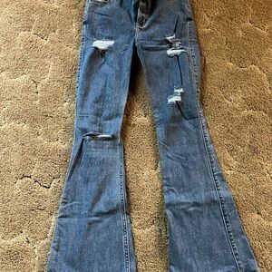 Women's Blue Distressed Jeans